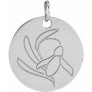 Sterling Silver Snow Drop January Birth Flower Pendant