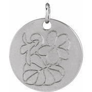 Sterling Silver Violet February Birth Flower Pendant