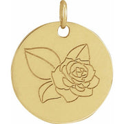 14K Yellow Rose June Birth Flower Pendant