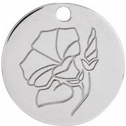 14k White September Morning Glory Flower Dangle