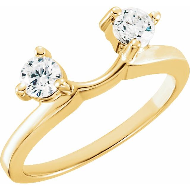 14K Yellow 1/2 CTW Lab Grown Diamond Wrap-Style Ring Enhancer