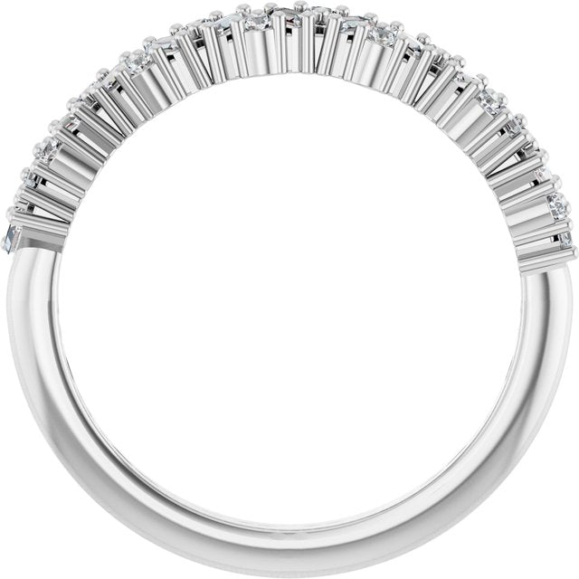 14k White 3/8 Ctw Lab-grown Diamond Scattered Anniversary Band