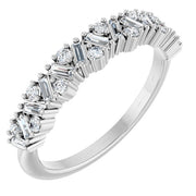 14k White 3/8 Ctw Lab-grown Diamond Scattered Anniversary Band