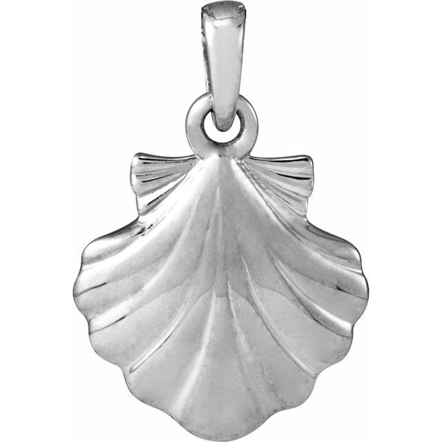 14K White Shell Pendant