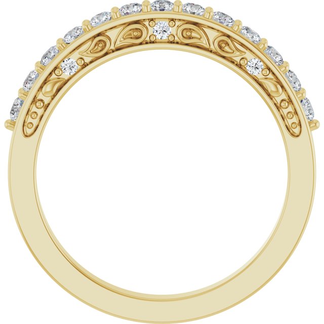 14K Yellow 3/8 CTW Natural Diamond Anniversary Band