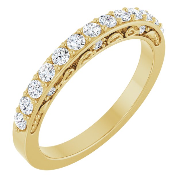 14K Yellow 3/8 CTW Natural Diamond Anniversary Band