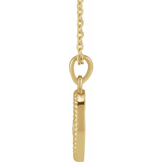 14K Yellow Floral Coin 16-18' Necklace
