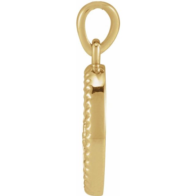 14K Yellow Floral Coin Pendant