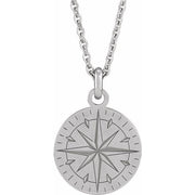Sterling Silver Compass 20' Necklace