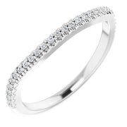 14k White 1/8 Ctw Natural Diamond Match Band