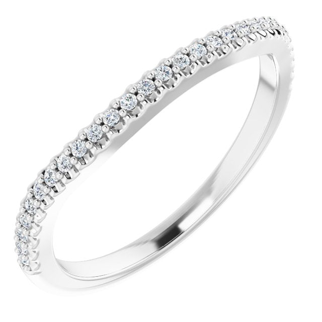 14k White 1/8 Ctw Natural Diamond Match Band