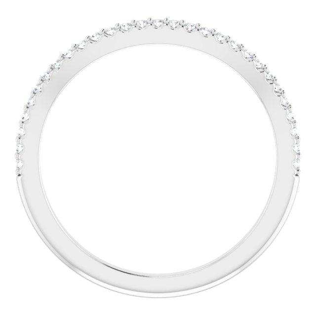 14k White 1/8 Ctw Natural Diamond Match Band