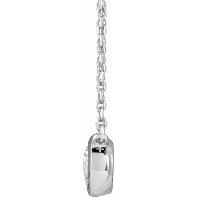 14K White 1/2 CTW Lab-Grown Diamond Adjustable 16-18' Necklace