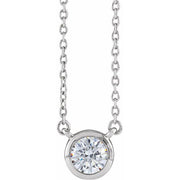 14K White 1/2 CTW Lab-Grown Diamond Adjustable 16-18' Necklace