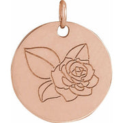 14K Rose Rose June Birth Flower Pendant