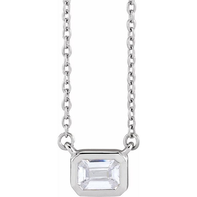14K White 1/2 CTW Lab-Grown Diamond Adjustable 16-18' Necklace