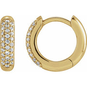 14k Yellow 1/4 Ctw Lab-grown Diamond 12 Mm Hinged Hoop Earrings
