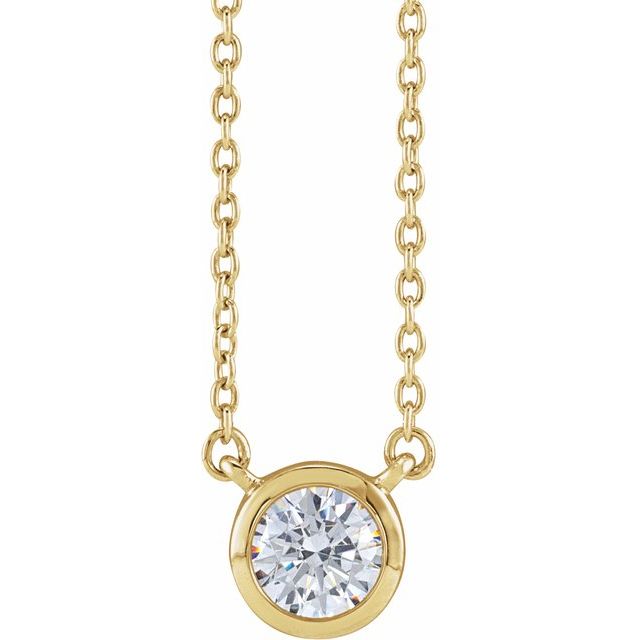 14K Yellow 1/2 CTW Lab-Grown Diamond Adjustable 16-18' Necklace
