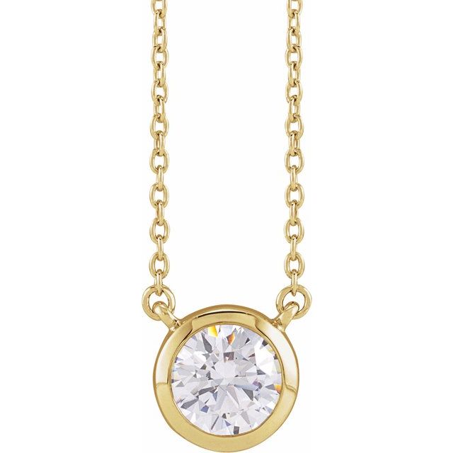 14K Yellow 1 CTW Lab-Grown Diamond Adjustable 16-18' Necklace