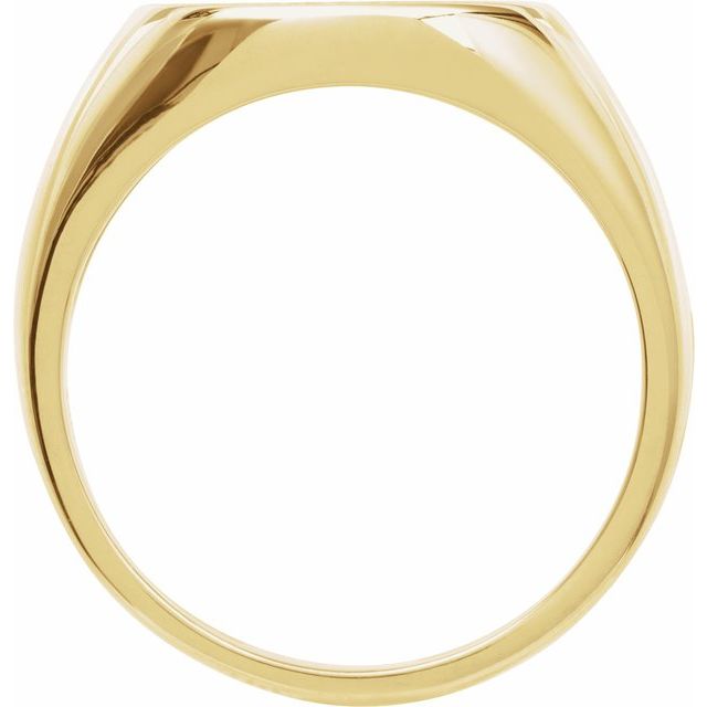 14K Yellow Compass Signet Ring
