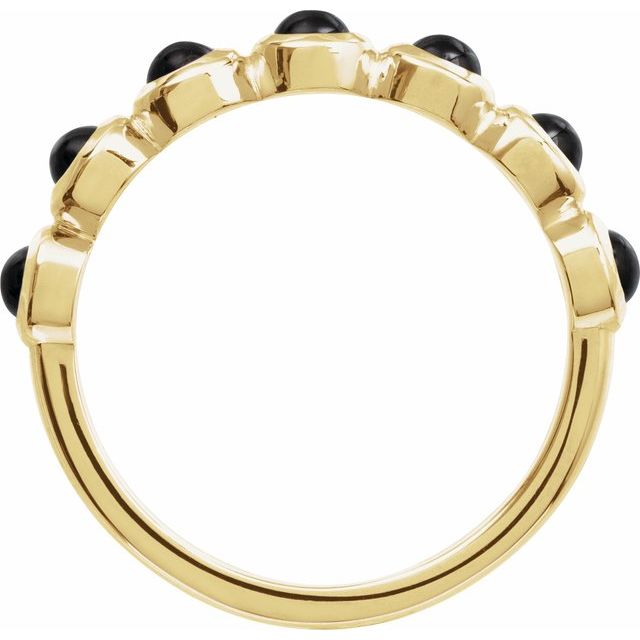 14K Yellow Natural Black Onyx Stackable Ring