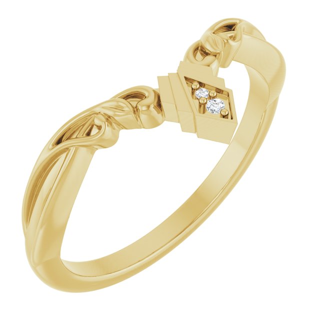 14K Yellow .01 CTW Natural Diamond Contour Band
