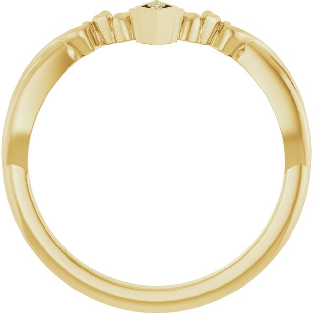 14K Yellow .01 CTW Natural Diamond Contour Band