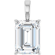 14K White 1 CT Lab-Grown Diamond Pendant