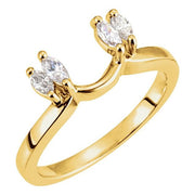 14k Yellow 1/4 Ctw Natural Diamond Wrap-style Ring Enhancer