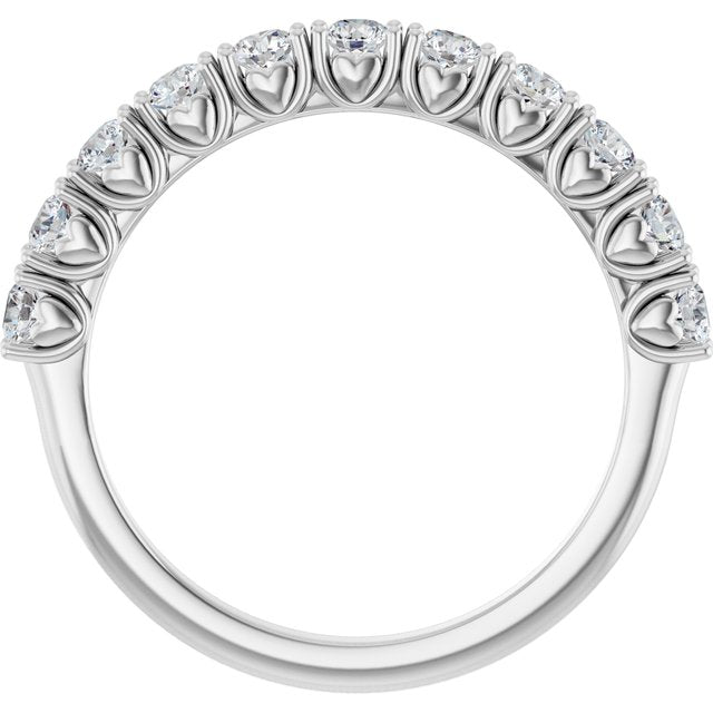 14K White .04 CTW Natural Diamond Anniversary Band