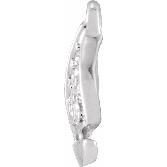 14k White .03 Ctw Natural Diamond Sailboat Dangle