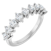 14k White 3/4 Ctw Lab-grown Diamond Anniversary Band