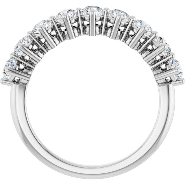 14k White 3/4 Ctw Lab-grown Diamond Anniversary Band