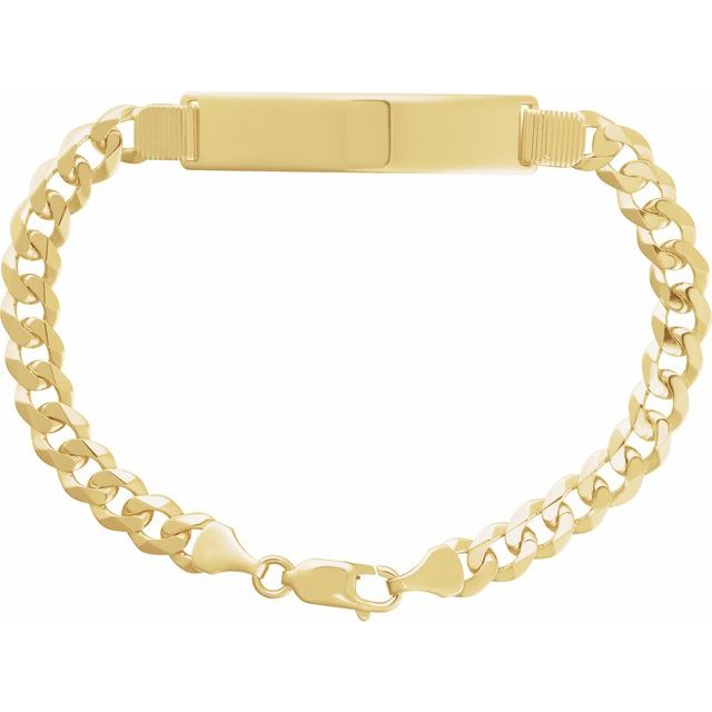 14K Yellow Curb Identification 9' Bracelet