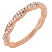 14k Rose 1/6 Ctw Natural Diamond Anniversary Band