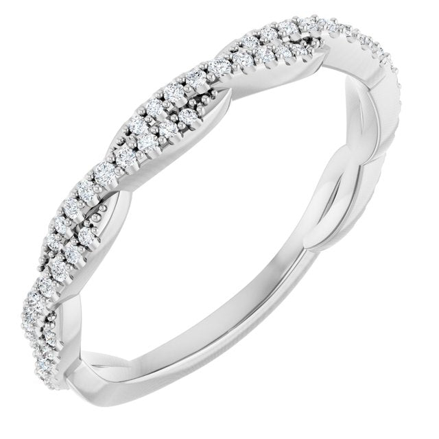14k White 1/6 Ctw Natural Diamond Anniversary Band