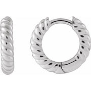 Sterling Silver Right Hinged Rope Hoop Earring