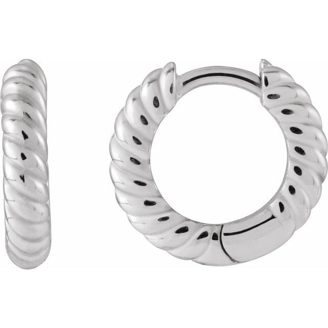 Sterling Silver Right Hinged Rope Hoop Earring