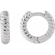 Sterling Silver Right Hinged Rope Hoop Earring