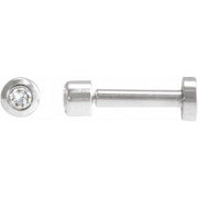14K White .02 CT Natural Diamond Earring