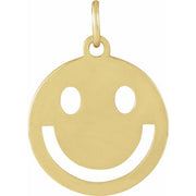 14K Yellow Smiley Face Pendant