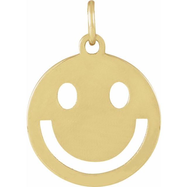 14K Yellow Smiley Face Pendant