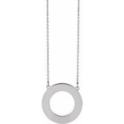 Sterling Silver Engravable Circle 16' Necklace