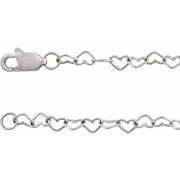 Sterling Silver 3.2 mm Heart Cable 7' Chain