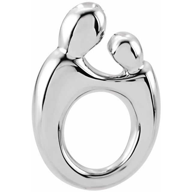 14K White 20.5x13.5 mm Mother and Child® Slide Pendant
