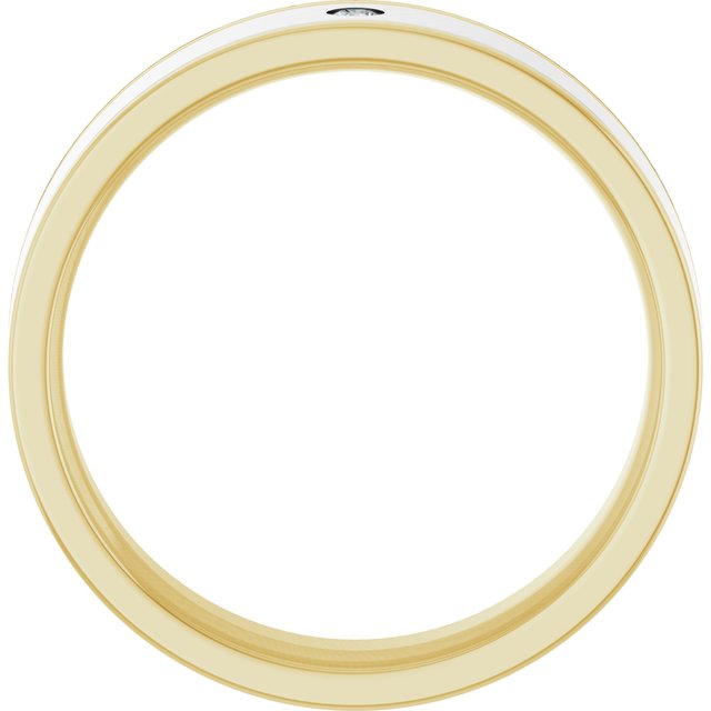 14K Yellow/White .03 CT Natural Diamond Flat Band