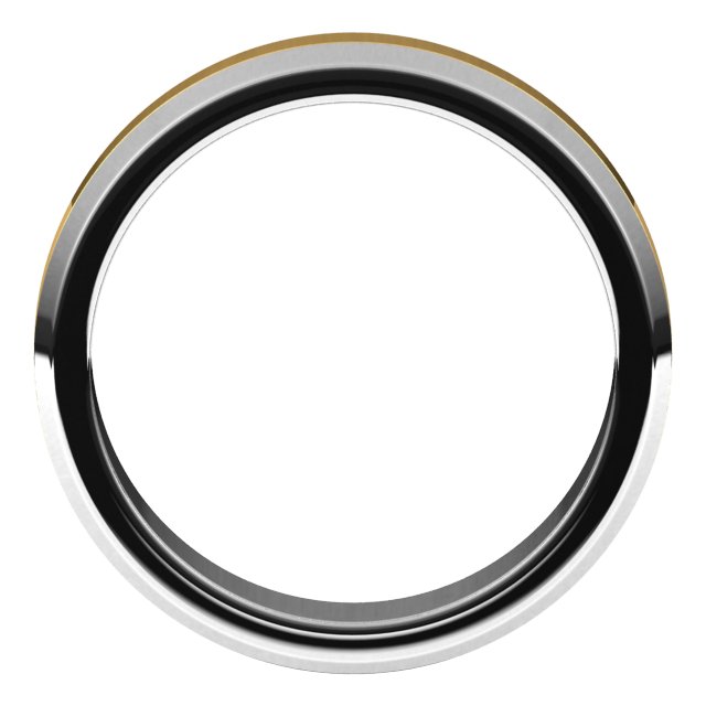 14K White/Yellow 5 mm Beveled Edge Band Size 11
