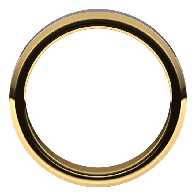 14K Yellow/White 5 mm Beveled Edge Band Size 11