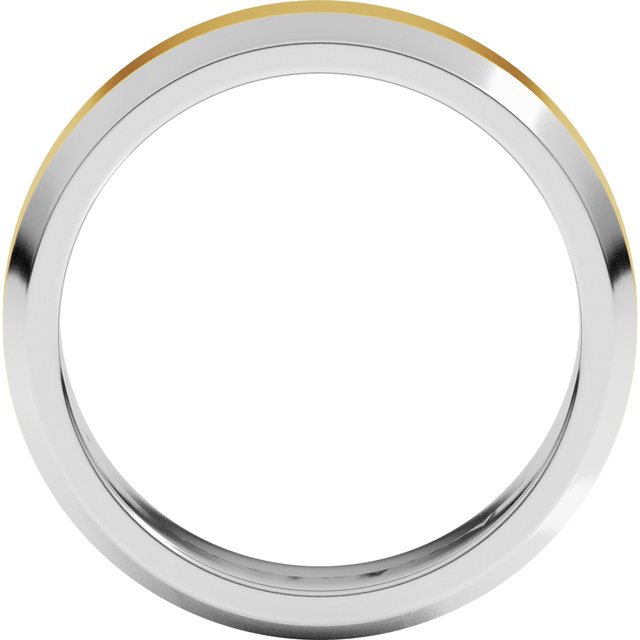14k White/yellow 6 Mm Beveled-edge Flat Band Size 11