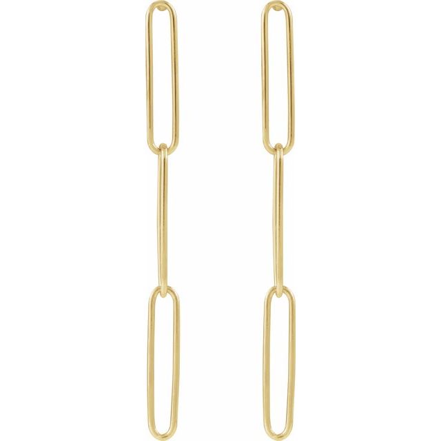 14K Yellow Paperclip-Style Earrings